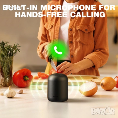 Преносим Bluetooth високоговорител Bobtot безжичен, водоустойчив, вграден микрофон, черен, снимка 5 - Bluetooth тонколони - 53778797