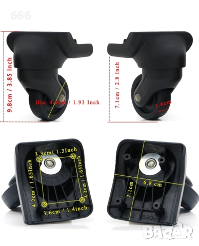 Комплект от 2 колела за куфари, снимка 7 - Други стоки за дома - 53153780