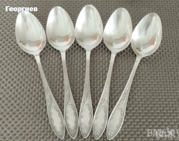 Посребрени мелхиорени лъжици ,вилици за супа от СССР , снимка 5 - Прибори за хранене, готвене и сервиране - 43199619