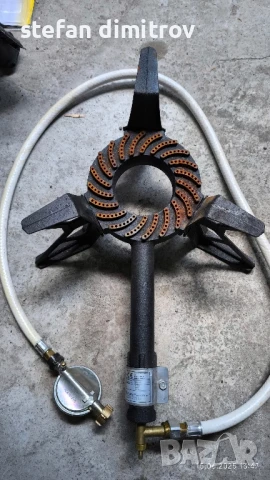 Газов котлон, макс. 8 kW, с регулатор на налягането на газта 37 mbar, IT, газов маркуч 1,5 м,, снимка 5 - Газови котлони - 50672686