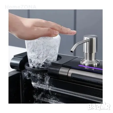 Мивка за кухня Spark 14, пиано бутони, двоен водопад, снимка 5 - Мивки - 49445748