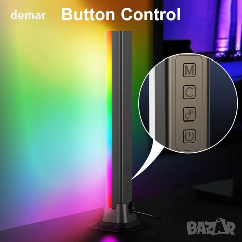 Ustellar RGB светлинна лента за синхронизиране с музика,8 динамични режима за декорация на стая 2 бр, снимка 2 - Лед осветление - 44148260