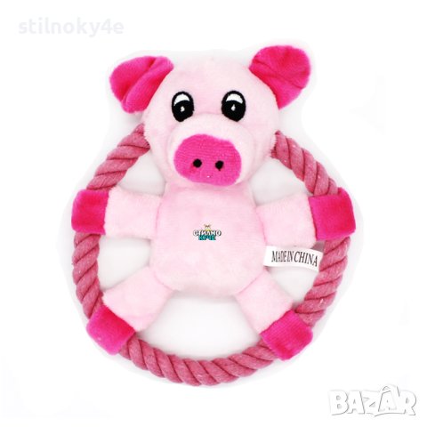 Плюшена играчка за куче с въже 17см. Кучешки играчки Плюшена кучешка играчка Играчки за кучета, снимка 1