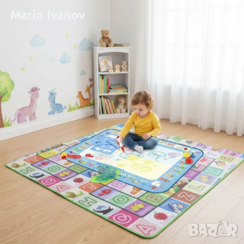 Комплект „Играй и Твори“ – Двулицево топлоизолиращо детско килимче + магическа водна подложка Aqua, снимка 3 - Рисуване и оцветяване - 53833184
