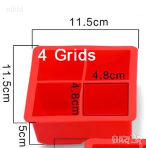 4 бр 5 см квадрат квадрати куб кубчета силиконов молд форма калъп сапун гипс, снимка 2 - Форми - 41270341