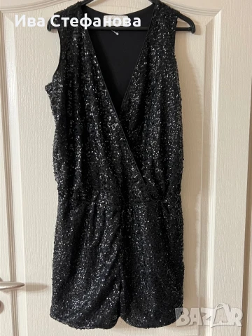 Нов парти официален черен гащеризон пайети 