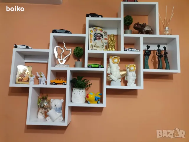 Етажерка от ПДЧ,бяла,с размери Ш.67/В.67/Д.15 см., снимка 11 - Декорация за дома - 48947891