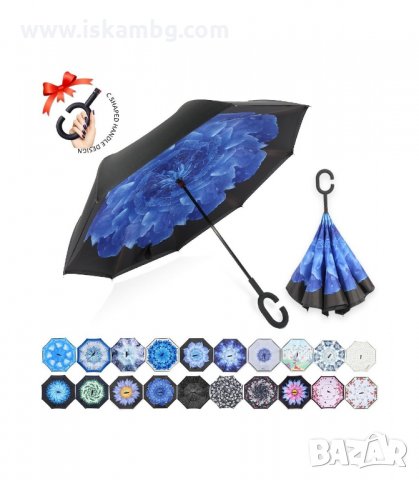 ЧАДЪР С ОБРАТНО ЗАТВАРЯНЕ И ОТВАРЯНЕ - код 2189