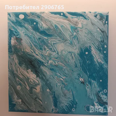 Картина авторска акрил 25/25см, снимка 3 - Картини - 47805172