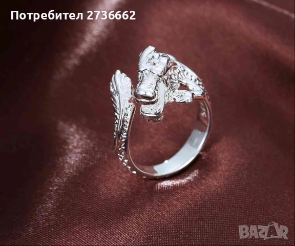 Сребърен пръстен " Дракон " ., снимка 3 - Пръстени - 53799903