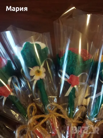 Плетени цветя , снимка 5 - Декорация за дома - 49088436