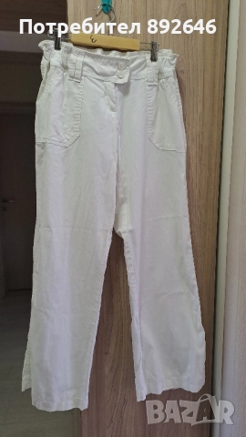 Бял ленен панталон, размер М 