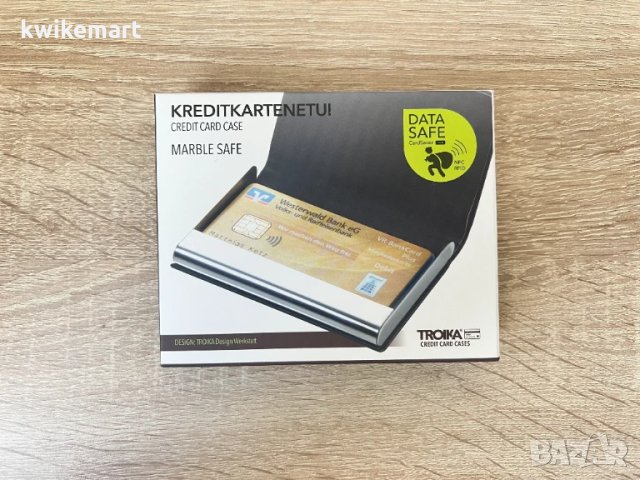 Калъф за карти / портфейл с RFID защита Troika Marble Safe, черен
