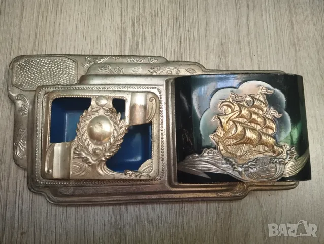 комплект арт деко цигаретник и пепелник, снимка 2 - Други ценни предмети - 47737723