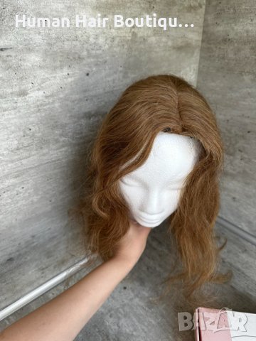 Дамско тупе 💯 естествена човешка коса лешник , снимка 7 - Аксесоари за коса - 41460894