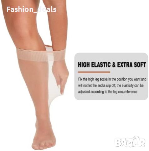 Нови 6 чифта Удобни 15D Високи чорапи с подсилени пръсти Жени , снимка 6 - Бельо - 41955519
