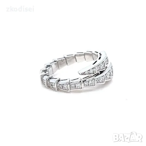 Златен дамски пръстен с диамант Bulgari 0,70Ct. размер:54 модел:43059-1, снимка 2 - Пръстени - 55846155