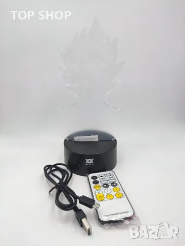 Dragon Ball Super Saiyan God Goku Екшън фигурки 3D настолна лампа 7 променящи цвета нощна лампа, снимка 2 - Настолни лампи - 48836464