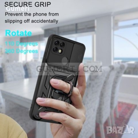 Realme C25Y - Противоударен Хибриден Кейс със Защита за Камерата - Черен, снимка 7 - Калъфи, кейсове - 35786347