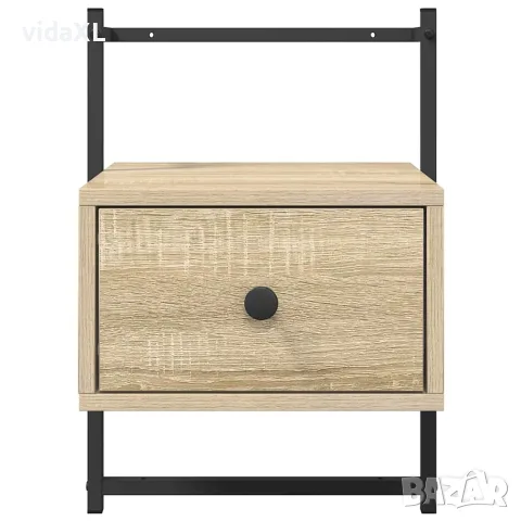 vidaXL Нощно шкафче стенно сонома дъб 35x30x51 см инженерно дърво, снимка 6 - Шкафове - 56148113