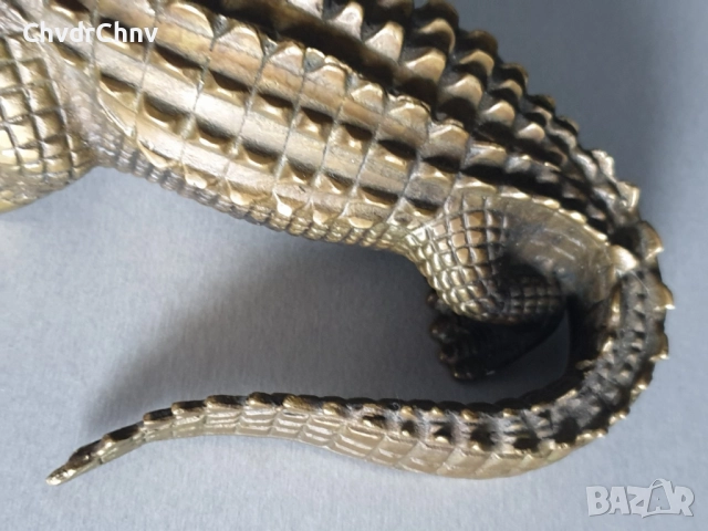 25см-3кг стара китайска статуетка/бронзова скулптура/малка фигура на крокодил-алигатор, снимка 7 - Статуетки - 52905730