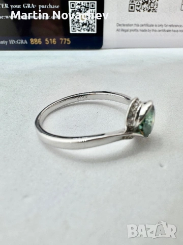 Сребърен пръстен с мойсанит (Диамант) 1 карат, снимка 8 - Пръстени - 53387421