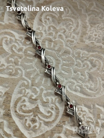 Масивни сребърни гривнички с Рубин и Цирконий