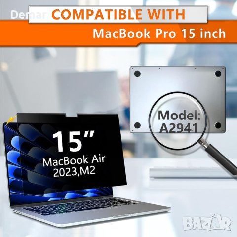 Протектор за поверителност ZOEGAA за MacBook Air 15 инча 2023 , снимка 6 - Лаптоп аксесоари - 41804552