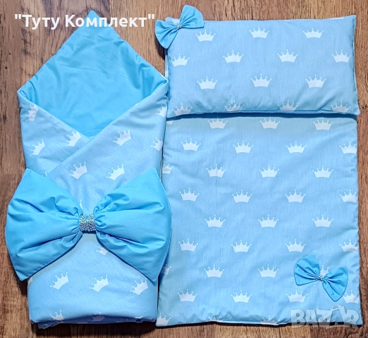 Комплект от памучно портбебе ( одеяло, чувалче),подложка с възглавница, снимка 15 - Спално бельо и завивки - 37954287