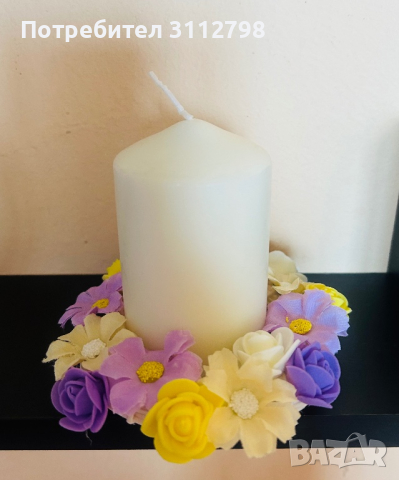Ръчно изработен комплект от ваза и свещник., снимка 2 - Декорация за дома - 44655764