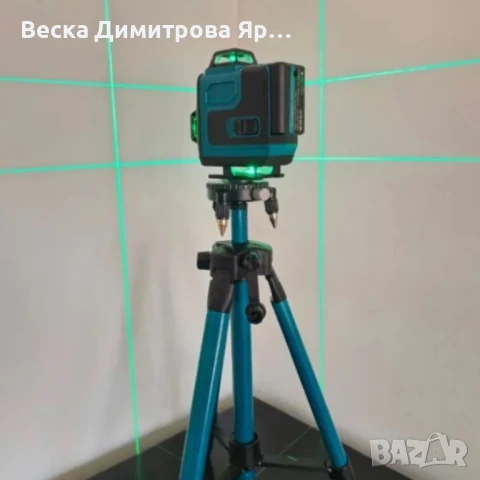 Самонивелиращ Лазерен Нивелир 4D с 16 Линии, Зелен Лазер, Тринога и Куфар, снимка 10 - Измервателни инструменти - 50538723