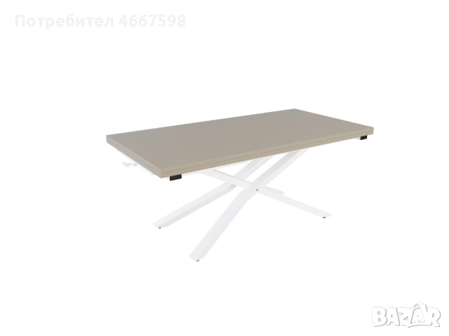 Разтегателна маса Соренто – МДФ плот, метална основа, 120/120 см, снимка 3 - Маси - 52640342