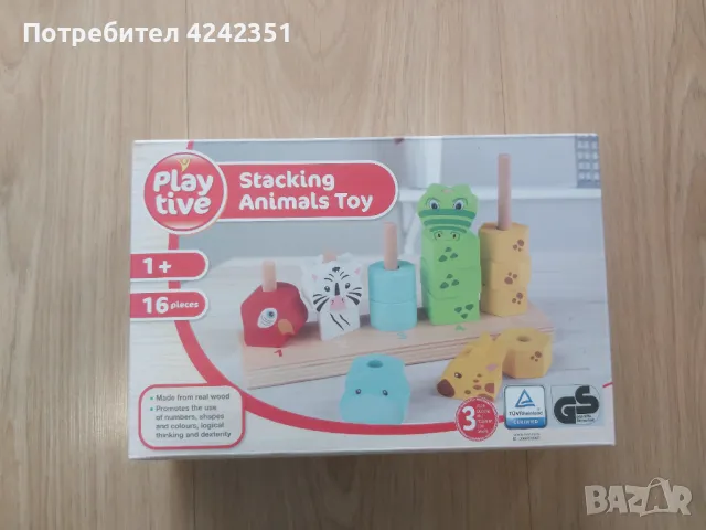 Дървена игра с животни – низанка, снимка 4 - Образователни игри - 49697454