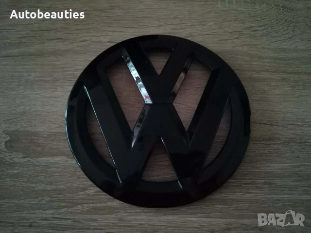 предна емблема Volkswagen черен гланц за Touareg 15 см