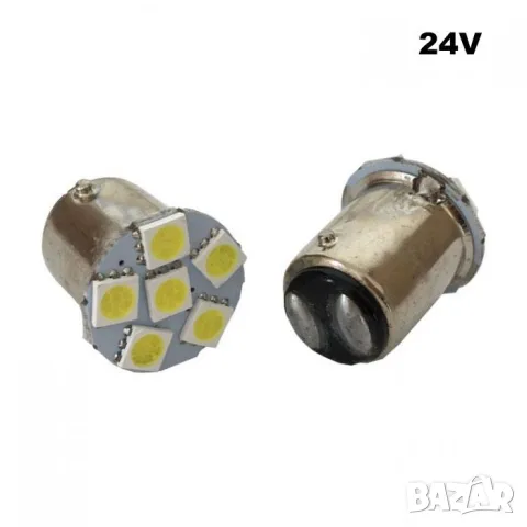 LED крушки BA9S 24V 6000K 2 броя с бяла светлина