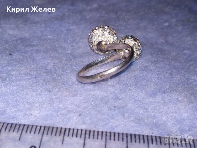 СРЕБЪРЕН ФЕШЪН АРТ ПРЪСТЕН СРЕБРО 925 Част От КОМПЛЕКТ с БЯЛ ЕМАЙЛ и КРИСТАЛИ 37350, снимка 11 - Пръстени - 40488300