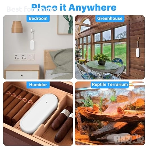 Onherm WiFi термохигрометър, за 4 стаи с Hub mini, IP65, снимка 6 - Други - 52277563