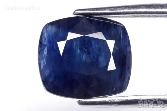 Син сапфир от Австралия - нагряван 1.97ct 8x7.2mm cushion шлифовка