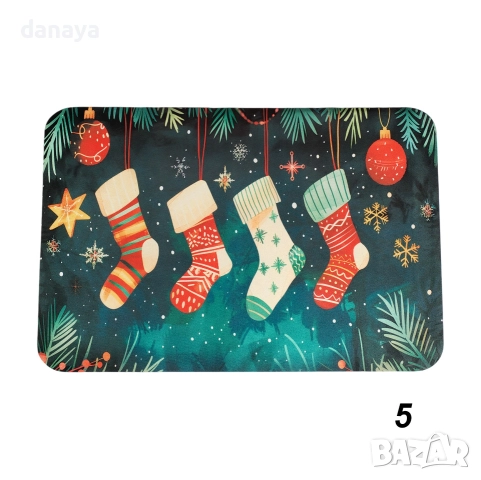 6130 Гумена коледна постелка за входна врата, 61x40cm, снимка 10 - Изтривалки - 51904119