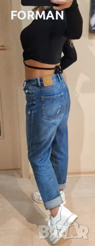 СТРАХОТЕН черен кроп топ с връзки в долния край, снимка 4 - Тениски - 48148813