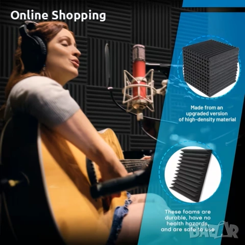 Акустични Панели за шумоизолация и звукоизолация, 12 броя, огнеупорни, снимка 12 - Изолации - 50434591