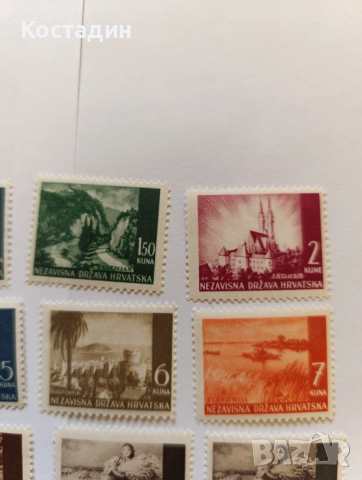 Пощенски марки Хърватия 1941-1942, снимка 4 - Филателия - 49824699