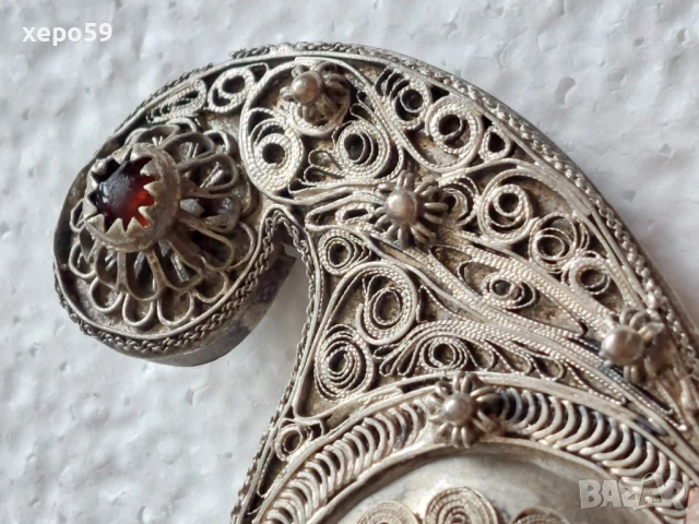 Сребърна високопробна филигранна пафта-пафти,, снимка 8 - Антикварни и старинни предмети - 52217892