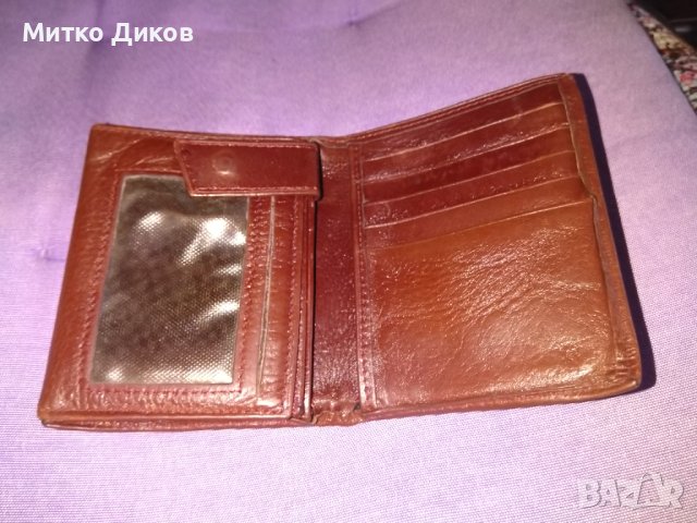 Портфейл Капраз естествена кожа 120х100мм-много прегради за карти, снимка 3 - Портфейли, портмонета - 42505219
