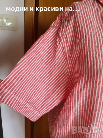 Ленена мъжка риза Brax, размер М/L, снимка 3 - Ризи - 52652351