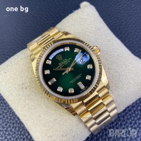 Rolex Day Date President Gold Green , снимка 8 - Луксозни - 50261048