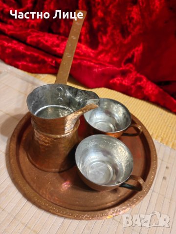Разкошен Антикварен Меден Соц Комплект за Кафе 70те г на 20 в., снимка 7 - Антикварни и старинни предмети - 42473579
