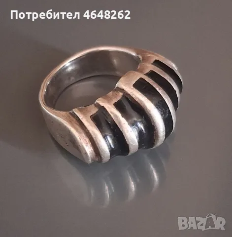 Сребърен пръстен 925 с черен оникс