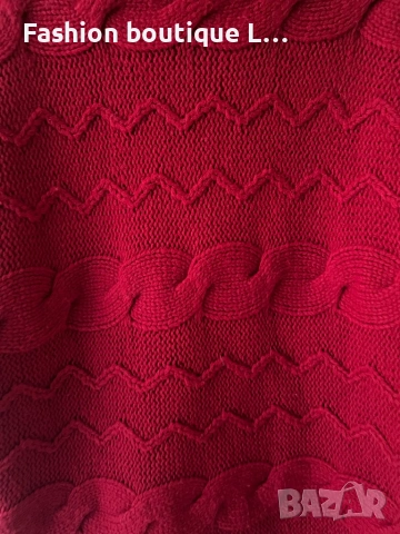 Червен пуловер 100% акрил L размер ❤️, снимка 7 - Блузи с дълъг ръкав и пуловери - 53176035