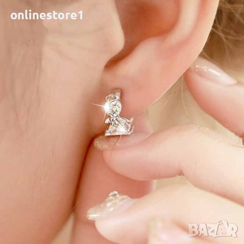Сребърни обеци - Ангел 925 BX548, снимка 3 - Обеци - 39123099